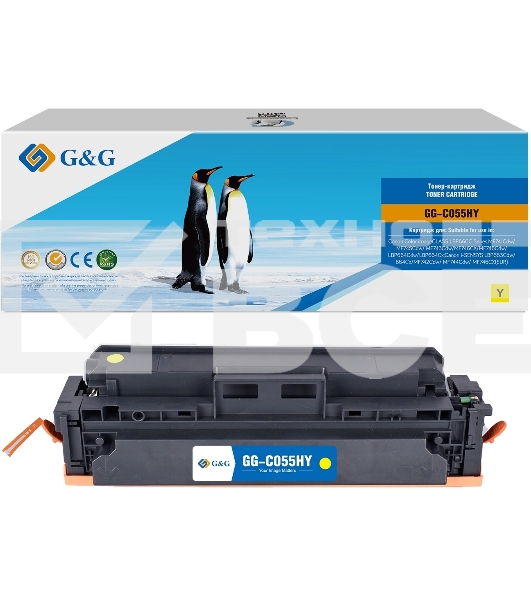 Картридж лазерный G&G GG-C055HY желтый (5900стр.) для Canon LBP663Cdw/LBP664Cx/MF746Cx/MF742Cdw/MF744Cdw