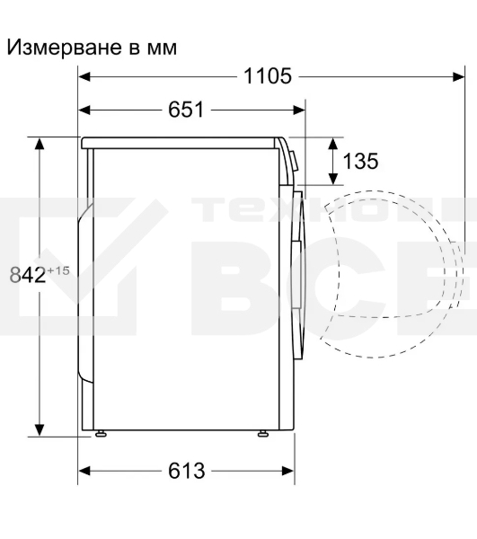 Сушильная машина Bosch Serie 8 WQB245B0ME белый, с английской панелью