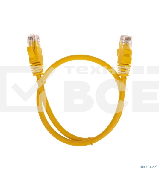 Патч-корд U/UTP REXANT категория 6, RJ45-RJ45, неэкранированный, 26AWG, LSZH, желтый, 0.5 м