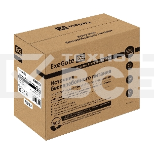 Источник бесперебойного питания ExeGate NEO Smart 1000VA/500W, цветной LCD-дисплей, AVR, 5*Schuko, RJ45/11, USB, черный