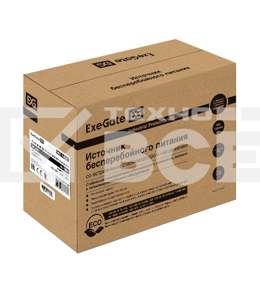 Источник бесперебойного питания ExeGate NEO Smart 1000VA/500W, цветной LCD-дисплей, AVR, 5*Schuko, RJ45/11, USB, черный