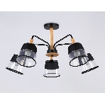 Светильник Ambrella light TR4741/5 BK/LW черный/светлое дерево E27/5 max 40W D760*350, фото4