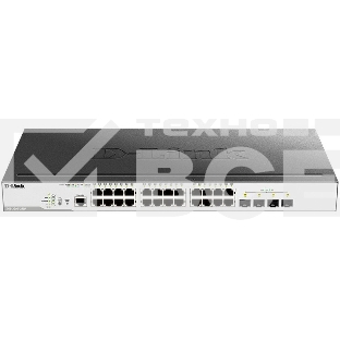 Коммутатор D-Link Switch DGS-3000-28LP/B1A Управляемый коммутатор 2 уровня с 24 портами 10/100/1000Base-T и 4 портами 1000Base-X SFP (24 порта с подде