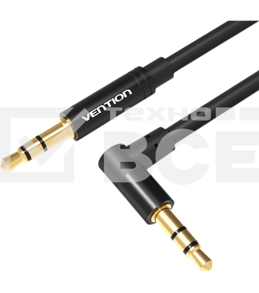 Кабель Vention аудио Jack 3,5 mm M/Jack 3,5 mm M угол 90  - 0.5м Черный Кабель Vention аудио Jack 3,5 mm M/Jack 3,5 mm M угол 90  - 0.5м Черный