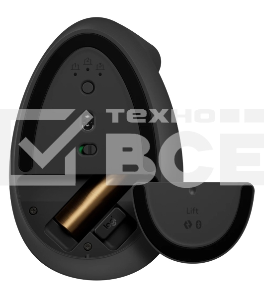 Мышь беспроводная Logitech Lift графитовый, 4000 dpi, радиоканал, Bluetooth, USB, кнопки - 6