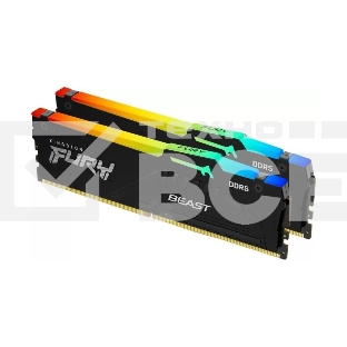 Оперативная память Kingston Fury Beast, DDR5, 32GB (2x16GB), 5600MHz, CL40, с радиаторами, RGB, черный