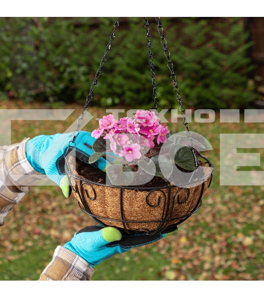 Кашпо подвесное с декором Palisad с кокосовой корзиной, диаметр 25 см