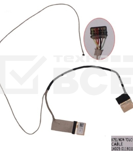 Шлейф матрицы для ноутбука Asus X751 X751L F751 40-pin без тачскрина