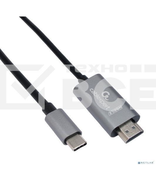 Кабель-переходник Cablexpert CCB-A-CM-HDMI-1.8M с Type-C на HDMI  v2.0, Mobile, 1.8м, черный, корбка