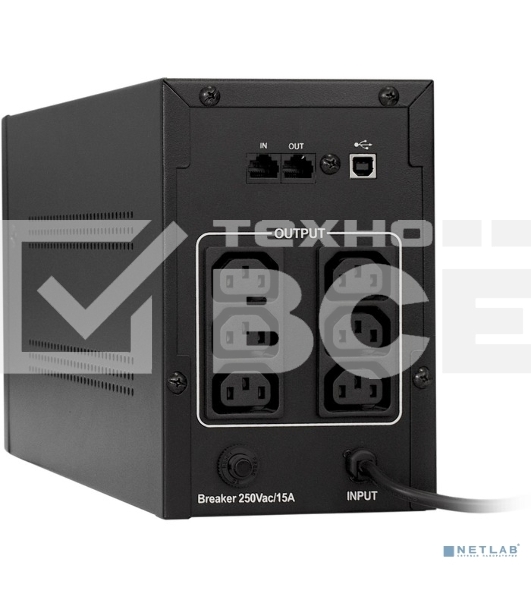 Источник бесперебойного питания ExeGate EP285480RUS SpecialPro UNB-1000.LED.AVR.C13.RJ.USB <1000VA/650W, LED, AVR, 6*IEC-C13, RJ45/11, USB, Black>