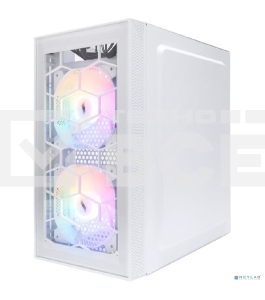 Компьютерный корпус 1STPLAYER FIREBASE X1 White / mATX / 3x120mm LED fans / X1-WH-3F1-W