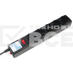 Сетевой фильтр Powercube SPG5-С3 3м (5 розеток) черный (коробка)