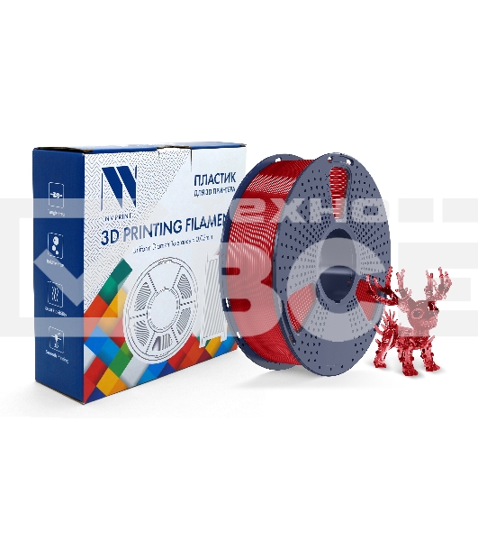 Филамент NVPRINT PLA+ Trasparent Red для 3D печати диаметр 1.75мм  длина 330 метров  масса 1 кг