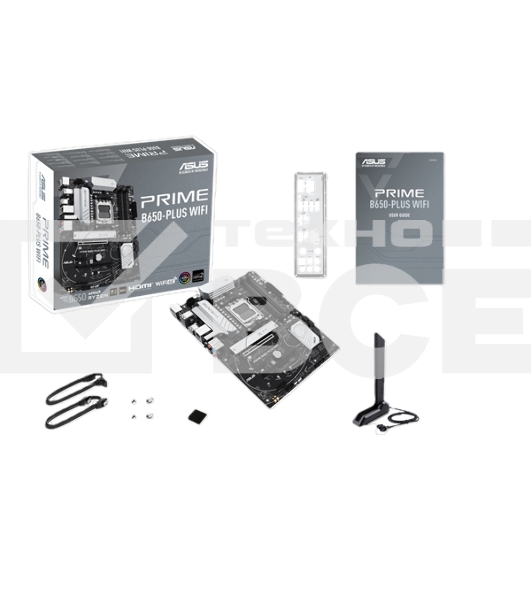 Материнская плата ASUS PRIME B650-PLUS WIFI, AM5, AMD B650, 4xDDR5, 4xSATA, 2xM.2, 1xPCIe 4.0 x16, 2xPCIe 4.0 x1, 1xDP, 1xHDMI, 1x2.5Gb LAN, Wi-Fi 6E, Bluetooth 5.3, 4xUSB-A 10Gbps, 2xUSB-A 5Gbps, 2xUSB-A 2.0, 5x3.5 мм, 7.1, ATX
