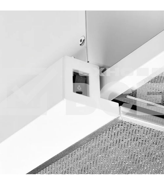 Вытяжка встраиваемая Kuppersberg SLIMLUX 60 W, ширина 55,2 см, отвод/рециркуляция, 550 м3/час, механическое кнопочное управление, 3 скорости, светодиодное освещение 2х2 Вт, металлические жироулавливающие фильтры, угольный фильтр KF-Y (опция), цвет белый
