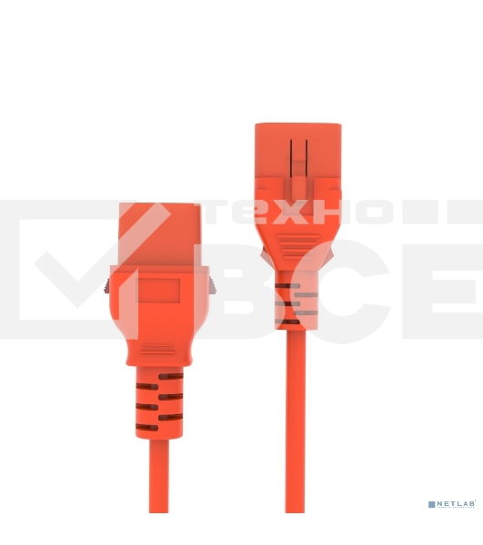 Кабель питания Filum FL-PC-C19F/C20F-C-0.5-OR 3x1.5 С19 - C20 с фиксацией, 220/250В, 16А, оранжевый, 0.5м (1111327)