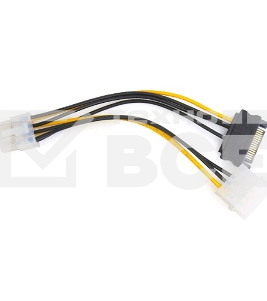 Разветвитель питания Cablexpert CC-PSU-82, Molex+SATA->PCI-Express 8pin, для подключения в/к PCI-Е (8pin) к б/п ATX