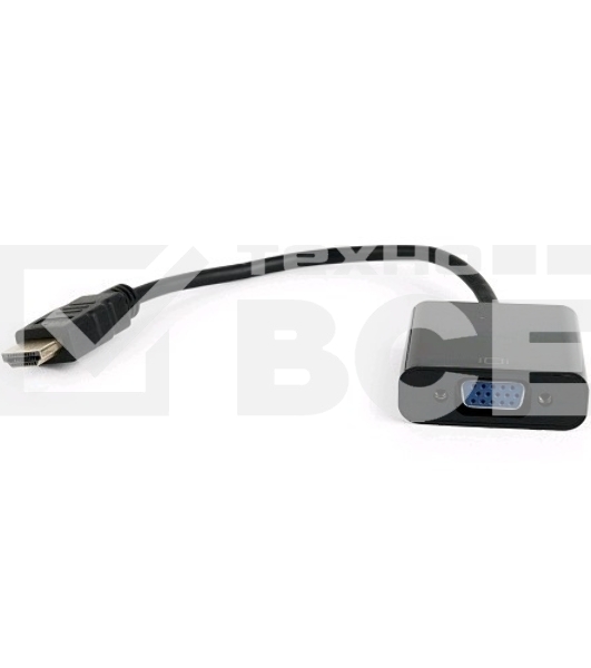 Переходник HDMI-VGA Cablexpert A-HDMI-VGA-04, 19M/15F, провод 15см