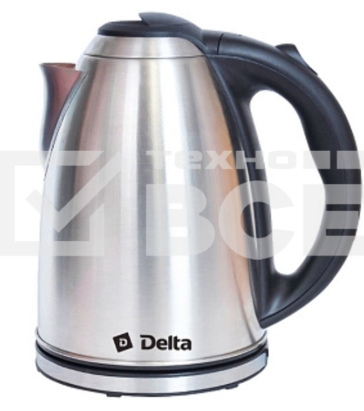 Чайник электрический Delta DL-1032, 2000 Вт, 2 л, нержавеющая сталь