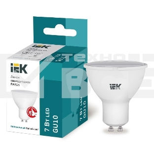Лампа Iek LLE-PAR16-7-230-40-GU10 светодиодная ECO PAR16 софит 7Вт 230В 4000К GU10 IEK