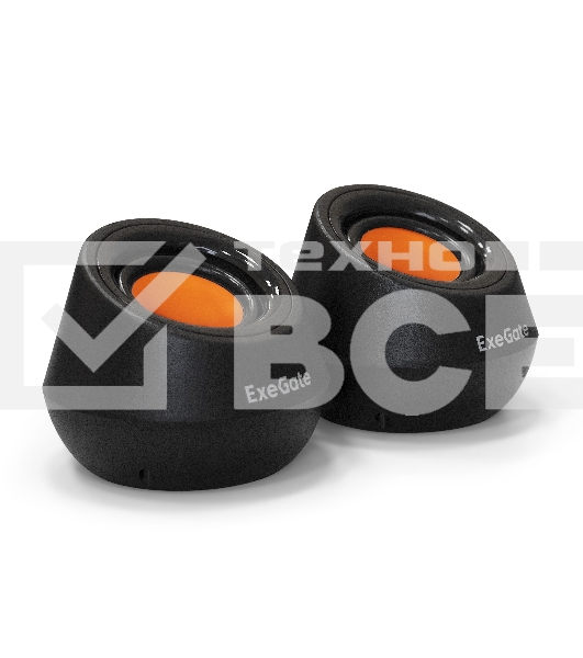 Акустическая система 2.0 ExeGate EX287060RUS Disco 130 (питание USB, 2х3Вт (6 Вт RMS), 100-20000Гц, черный/оранжевый)