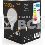 Лампа светодиодная Gauss LED G95 E27 16W 1360lm 3000K 1/32, фото 1