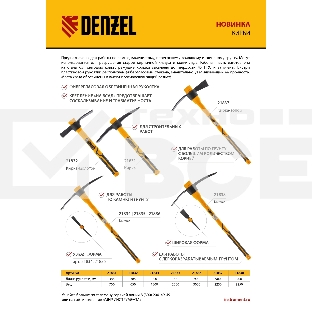 Кирка-топор 2250 г, фиберглассовая обрезиненная рукоятка 900 мм Denzel