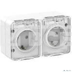 Розетка 2-м ОП AtlasDesign Profi54 16А IP54 250 В с заземл. защ. шторки белый SchE ATN540126, фото 1