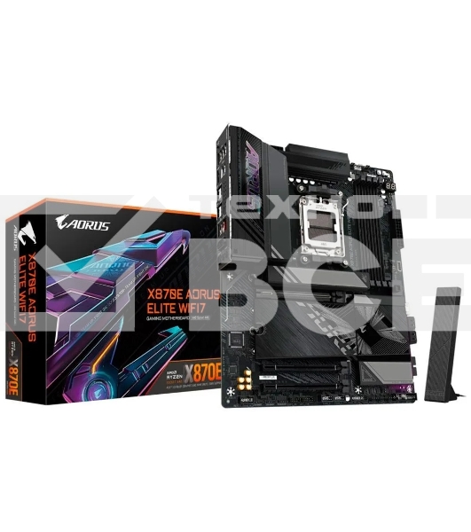 Материнская плата Gigabyte X870E AORUS ELITE WIFI7, AM5, AMD X870E, 4xDDR5, 4xSATA, 4xM.2, 1xPCI-E 5.0 x16, 1xPCI-E 4.0 x4, 1xPCI-E 3.0 x4, 1xHDMI, 1x 2.5Gb LAN, 4xUSB-A 3.2 Gen 1, 2xUSB-A 3.2 Gen 2, 4xUSB-A 2.0, 2xUSB-C 4.0, 2x3.5 мм, 7.1, ATX