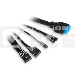 Компьютерный корпус без блока питания HSPD M320, Mesh Mini-tower, черный, slide TG, 0.45 SPCC, 2x140мм ARGb+1x120мм ARGb mATX, mITX 160/340/184мм 2x2.5