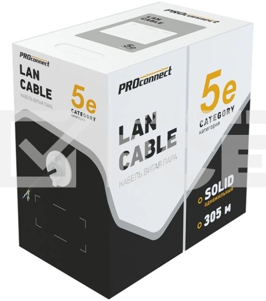 Кабель витая пара PROconnect UTP 4PR 24AWG, CAT5e наружный (OUTDOOR) (бухта 305 м)