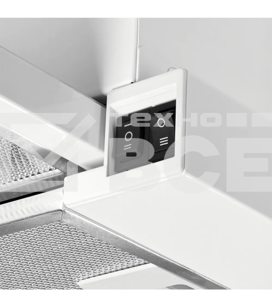 Вытяжка встраиваемая Kuppersberg SLIMLUX 60 W, ширина 55,2 см, отвод/рециркуляция, 550 м3/час, механическое кнопочное управление, 3 скорости, светодиодное освещение 2х2 Вт, металлические жироулавливающие фильтры, угольный фильтр KF-Y (опция), цвет белый