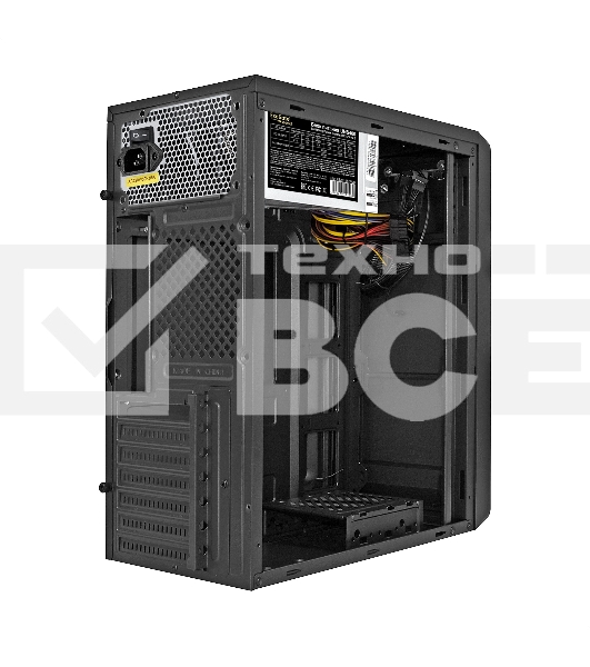 Компьютерный корпус Miditower ExeGate XP-332-UNS400 (ATX, БП UNS400 с вент. 12см, 2хUSB, аудио, черный)