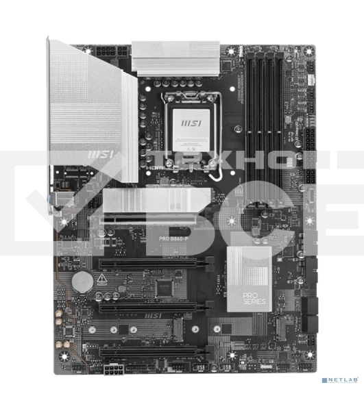 Материнская плата MSI PRO B860-P, LGA 1851, Intel B860, 4xDDR5, 4xSATA, 3xM.2, 1xPCIe 5.0 x16, 1xPCIe 4.0 x4, 2xPCIe 4.0 x1, 1xHDMI, 1xDP, 1xUSB-C, 1x 5Gb LAN, 2xUSB-A 3.2 Gen 2, 2xUSB-A 3.2 Gen 1, 4xUSB-A 2.0, 3x3.5 мм, 7.1, ATX