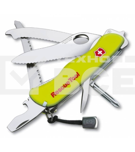 Нож перочинный Victorinox RescueTool One Hand (0.8623.MWN) 111мм 12функций салатовый карт.коробка