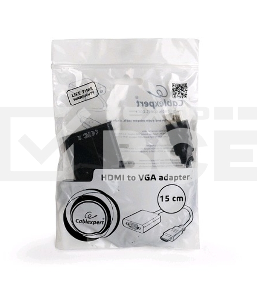 Переходник HDMI-VGA Cablexpert A-HDMI-VGA-04, 19M/15F, провод 15см