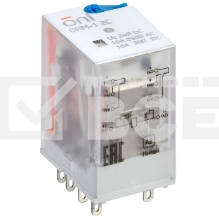 Реле интерфейсное ORM-1 2C 24В DC с LED и тест. кнопкой ONI ORM-1-2C-DC24V-L-B