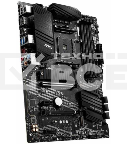 Материнская плата MSI B550-A PRO, AM4, AMD B550, 4xDDR4, 6xSATA, 2xM.2, 1xPCI-E 4.0 x16, 1xPCI-E 3.0 x16, 2xPCI-E x1, 1xHDMI, 1xDP, 1x 1Gb LAN, 4xUSB-A 2.0, 2xUSB-A 3.2 Gen 1, 1xUSB-A 3.2 Gen 2, 1xUSB-C 3.2 Gen 2, 6x3.5 мм, 7.1, ATX