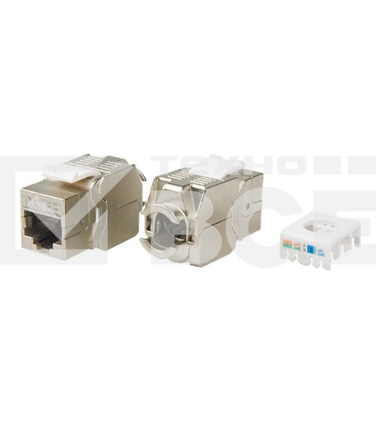 Hyperline KJ8-8P8C-C5e-180-TLS-SH-F-WH Вставка Keystone Jack RJ-45(8P8C), категория 5e, экранированная, тип 180 градусов, Toolless, белая