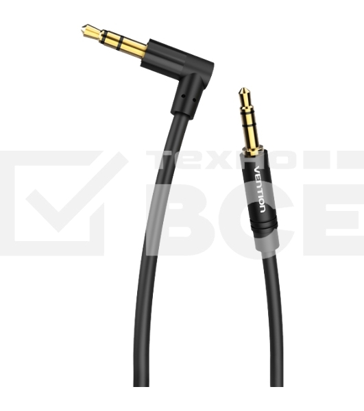 Кабель Vention аудио Jack 3,5 mm M/Jack 3,5 mm M угол 90  - 0.5м Черный Кабель Vention аудио Jack 3,5 mm M/Jack 3,5 mm M угол 90  - 0.5м Черный