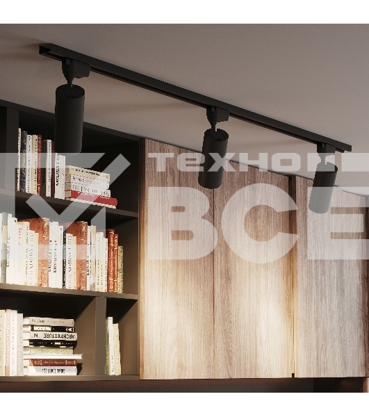 Светильник GAUSS трековый цилиндр 8W 750lm 4000K 180-220V IP20 45*155мм черный LED 1/40 TR078