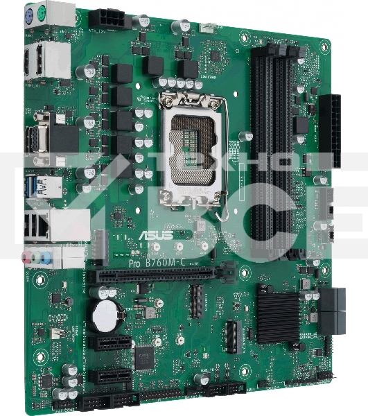Материнская плата ASUS Pro B760M-C-CSM, LGA 1700, Intel B760, 4xDDR5, 4xSATA, 2xM.2, 1xPCI-E 4.0 x16, 2xPCI-E x1, 1x 1Gb LAN, 2xUSB-A 2.0, 2xUSB-A 3.2 Gen 1, 1xHDMI, 1xVGA, 2xDP, 3x3.5 мм, 7.1, Micro-ATX