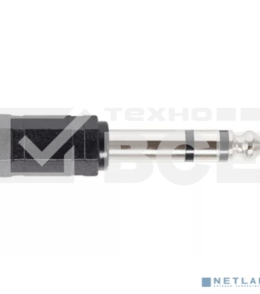 Переходник аудио стерео VCOM CA546 6.35мм M (штекер) --> 3.5мм F (гнездо)