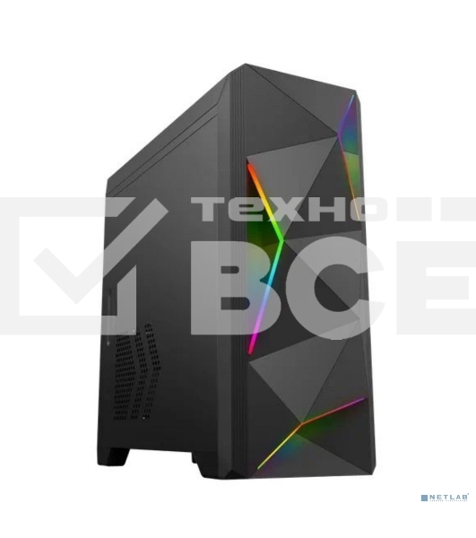 Компьютерный корпус Zircon Ares без БП (Midi Tower, Micro-ATX, черный, 1*USB3.0+2*USB2.0)
