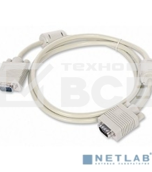 Кабель Gembird CC-PPVGAX-6,  Кабель удлинитель VGA Premium ,1.8м,15M/15F,тройн. экран,феррит. кольца,пакет     