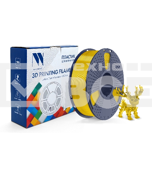 Филамент NVPRINT PLA+ Trasparent Yellow для 3D печати диаметр 1.75мм  длина 330 метров  масса 1 кг