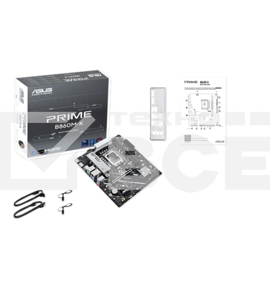 Материнская плата ASUS PRIME B860M-K, LGA 1851, Intel B860, 2xDDR5, 4xSATA, 2xM.2, 1xPCIe 4.0 x16, 2xPCIe 4.0 x1, 1xHDMI, 1xDP, 1x 2.5Gb LAN, 1xUSB-A 10Gbps, 3xUSB-A 5Gbps, 3xUSB-A 2.0, 3x3.5 мм, 7.1, mATX