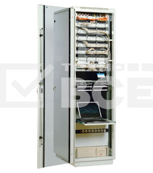 Шкаф телеком. напольный 42U (600x800) дверь стекло (ШТК-М-42.6.8-1ААА) (3 коробки)