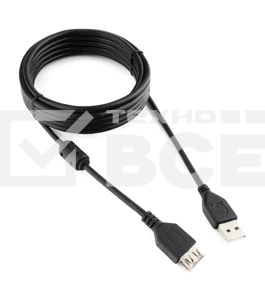 Кабель Gembird PRO CCF-USB2-AMAF-10 USB 2.0 3.0м AM/AF позол.конт., фер.кол., пакет