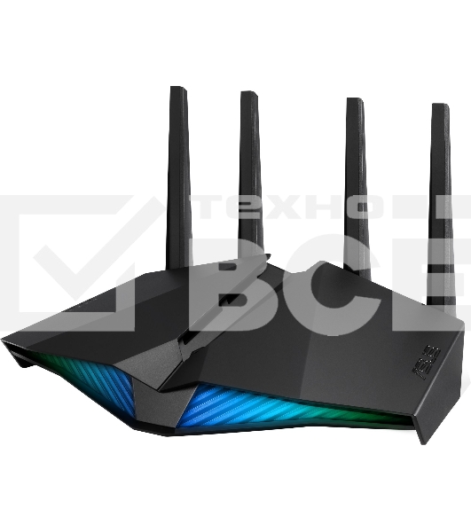 Роутер ASUS RT-AX82U роутер 802.11b/g/n/ac/ax, до 574 + 4804Мбит/c, 2,4 + 5 гГц, 4 антенны, USB, GBT LAN ; 90IG05G0-MO3R10